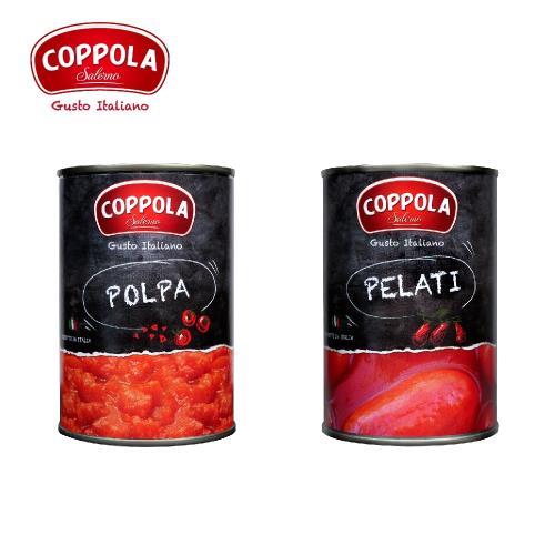 Coppola 義大利無麩質天然番茄罐頭 400g 切丁番茄/去皮整粒番茄