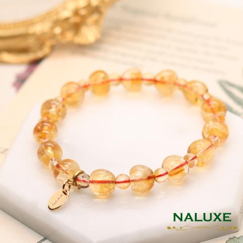 水晶【Naluxe】黃水晶歲歲蘋安設計款開運手鍊(聚財主招偏財財富之石)