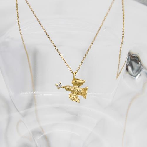 ROKUZAN 飛翔鳥小鑽K金項鍊