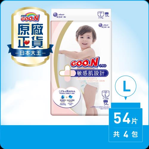 GOO.N大王紙尿布境內版敏感肌系列-黏貼型L(54片X4包)