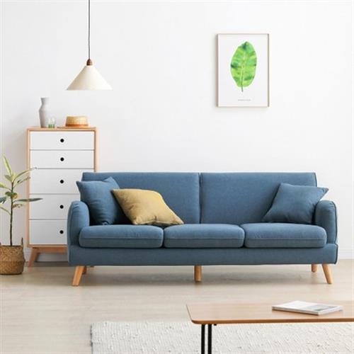 【hoi! 好好生活】源氏木語半夏北歐小戶型三人布沙發 Y97H01-湖藍色