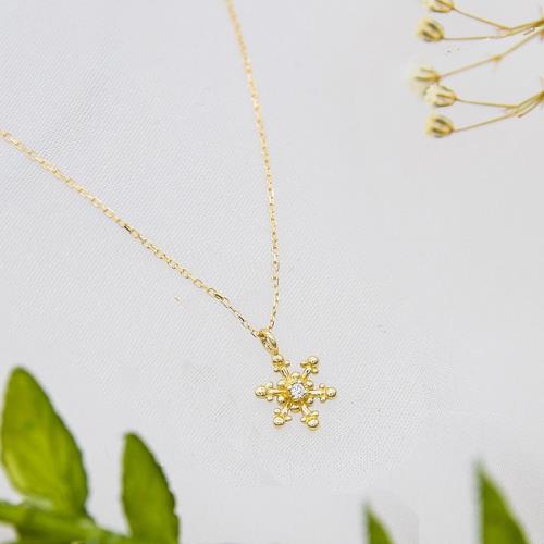 ROKUZAN 雪花小鑽K金項鍊