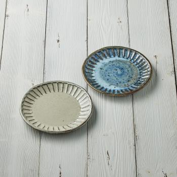 有種創意 - 丸伊信樂燒 - 雕紋淺盤雙件組(2件式-15cm)