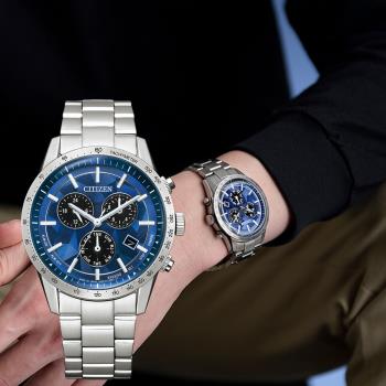 CITIZEN 星辰 限量 日本藍 光動能紳士計時手錶 (BL5590-55L)