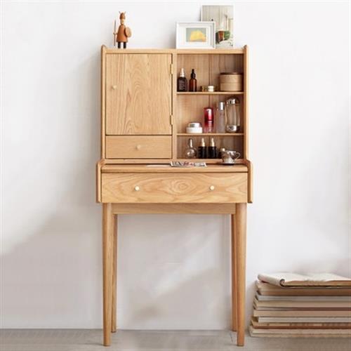 【hoi! 好好生活】源氏木語布拉格橡木實木儲物0.64M化妝桌 Y84D02