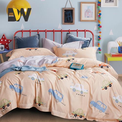 夢之語 吸濕排汗萊賽爾天絲床罩七件組-雙人(嘟嘟車城) 加高35cm