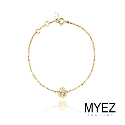 MYEZ 天然真鑽創意設計18K黃金 女神鑽石手鍊 葫蘆