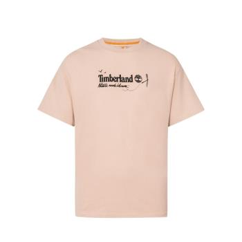 Timberland 男女款豆沙紅有機棉寬鬆短袖T恤A5YDD662