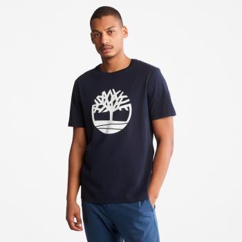 Timberland 男款深寶石藍經典大樹LOGO短袖T恤A6281433