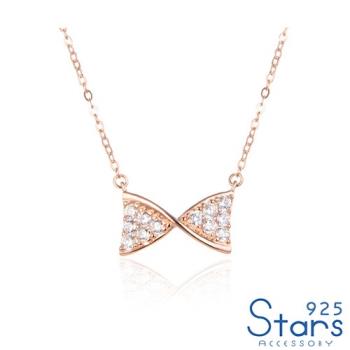 【925 STARS】純銀925美鑽鋯石小蝴蝶結造型項鍊 純銀項鍊 造型項鍊 情人節禮物