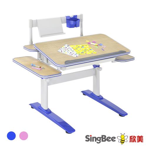【SingBee 欣美】寬80cm SBD-204 手拉升降雙板桌-含側板(書桌 兒童桌 兒童書桌 升降桌)