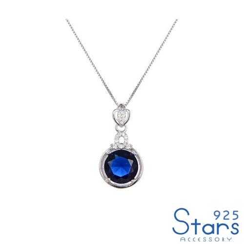 【925 STARS】純銀925微鑲美鑽古典藍水晶造型吊墜 純銀吊墜 造型吊墜 情人節禮物 