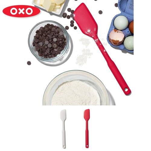 【OXO】全矽膠刮刀/抹刀-燕麥白/紅