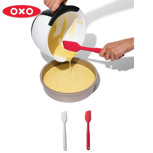 【OXO】全矽膠刮刀/抹刀-小燕麥白/小紅