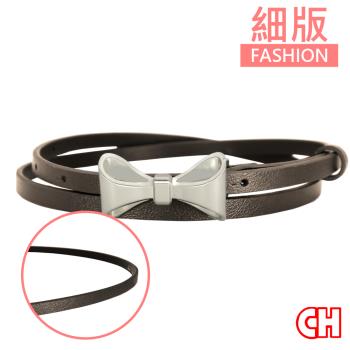 【CH-BELT 銓丞皮帶】立體蝴蝶結百搭造型女生皮帶腰帶(咖)