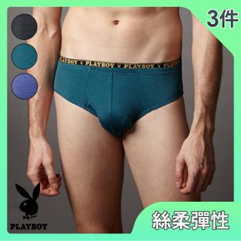 【PLAYBOY】親肌感個性魅力三角褲3件組(三色可選 M-XL)