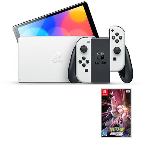 Nintendo Switch OLED 白色主機+1片遊戲片+螢幕保護貼【愛買】
