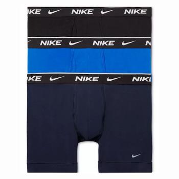 Nike 2022男時尚彈力黑雙藍色四角修飾內褲混搭3件組
