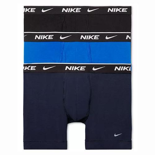 Nike 2022男時尚彈力黑雙藍色四角修飾內褲混搭3件組