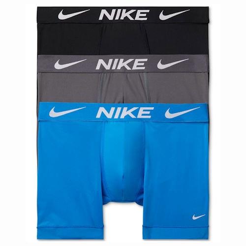 Nike 2022男時尚黑灰藍色四角修飾內褲混搭3件組