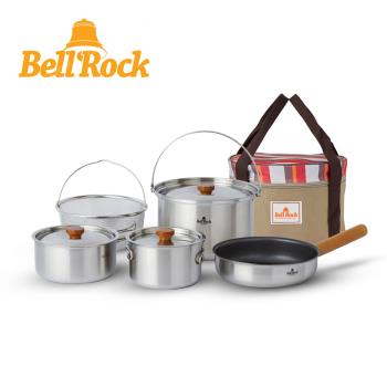 【韓國BellRock】 COMBI 9複合金不鏽鋼戶外炊具9件組 20cm版 (附收納袋) BR-009
