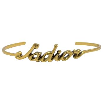 Christian Dior JADIOR 復古英字窄版手環.古銅金