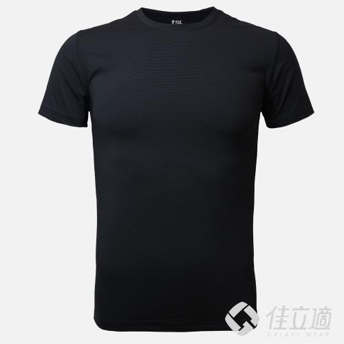 佳立適-升溫蓄熱保暖衣-石墨烯系列-男短袖-黑色(採用3M吸濕快排)