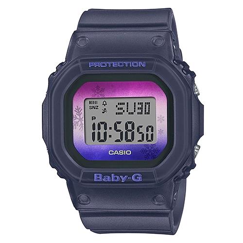 【CASIO 卡西歐】CASIO BABY-G 冬季雪花 漸層色調 電子錶 防水200米 黑 BGD-560WL(BGD-560WL-2)