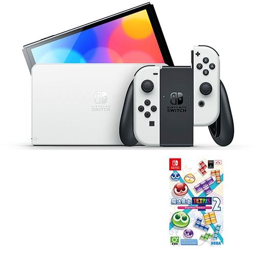 Nintendo Switch OLED 白色主機+1片遊戲片+螢幕保護貼【愛買】