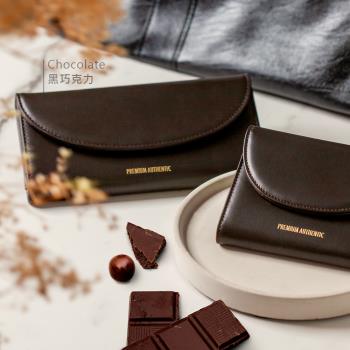 【Premium Authentic】PA暮．時光真皮長夾(附彩盒)-黑巧克力