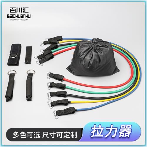 環球嚴選-乳膠管拉力繩 健身器材 傢庭套裝瑜伽繩 11件套拉力器 - 重量:300