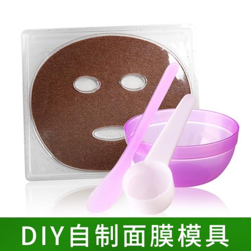 環球嚴選-面膜工具模具模板托槃加壓縮海藻軟膜粉刷碗美容院用套裝面膜工具 - 規格:面膜碗+刮勺+勺子+托槃
