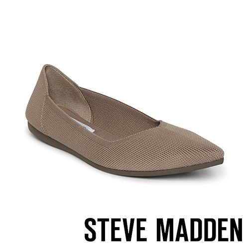 STEVE MADDEN-REVA 潮流時尚彈性面料平底鞋-卡其棕