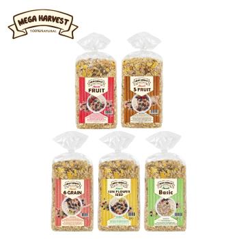 Mega Harvest 德國天然穀片 1000g 6入組 什錦榛果/什錦水果/向日葵籽/什錦