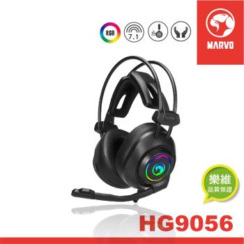 【MARVO】歐洲魔蠍 RGB耳罩式7.1聲道耳機USB HG9056