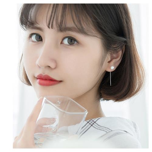 梨花HaNA 韓國S925銀天然珍珠養耳洞．森系小珍珠耳線耳環