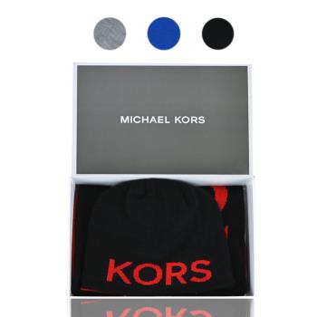 MICHAEL KORS 簡寫LOGO配色針織毛帽/圍巾禮盒-(多色選)