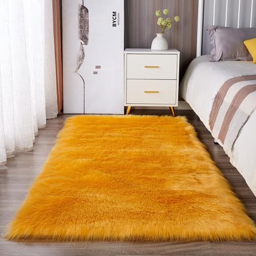 環球嚴選-毛絨地毯床邊毯北歐風格粉色傢用臥室裝飾衣帽間地墊