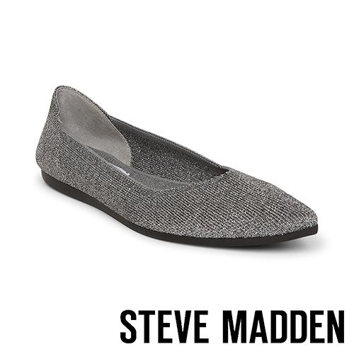 STEVE MADDEN-REVA 潮流時尚彈性面料平底鞋-星空銀