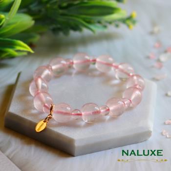 水晶【Naluxe】冰種粉晶粉蘋安設計款開運手鍊(招桃花旺人緣招財)