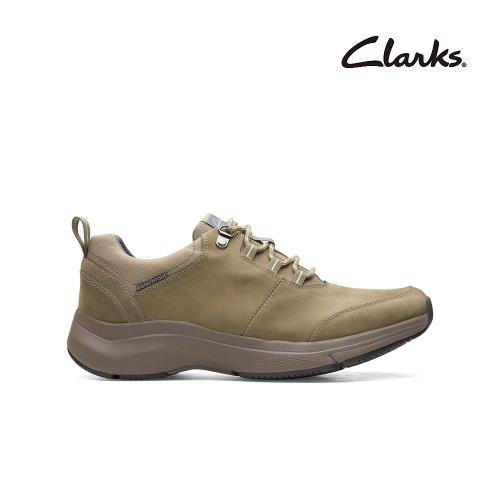 【Clarks】Wave2.0 Tie防潑水Wave弧形大底異材設計休閒男鞋(CLM62055C)