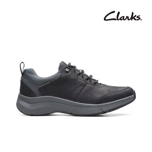 【Clarks】Wave2.0 Tie防潑水Wave弧形大底異材設計休閒男鞋(CLM61949C)