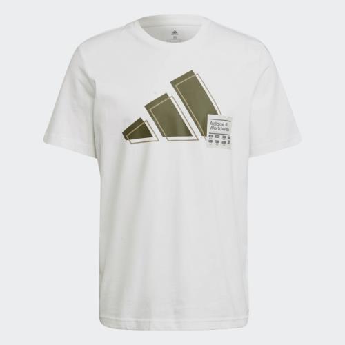 Adidas SHORT SLEEVE GRAPHIC 男短袖休閒棉 白 KAORACER GV5159