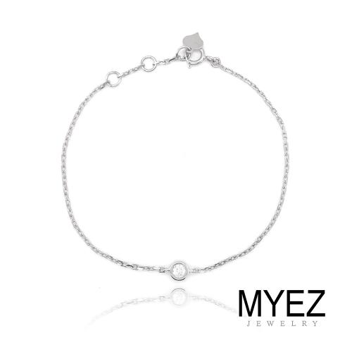 MYEZ 天然真鑽創意設計18K白金 女神鑽石手鍊 永恆