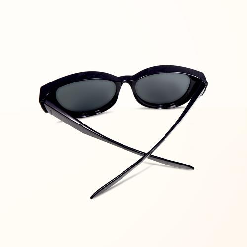【ALEGANT】時尚豆沙紫圓框全罩式寶麗來偏光墨鏡/外掛式UV400太陽眼鏡(包覆式/車用全罩式墨鏡)