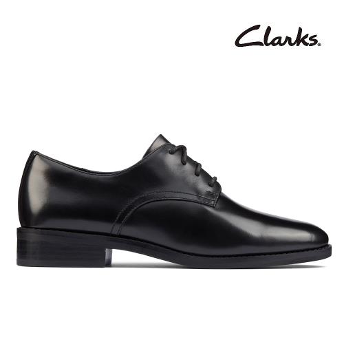 【Clarks】Ria Derby永不過時前衛德比鞋 黑色(CLF61293D)
