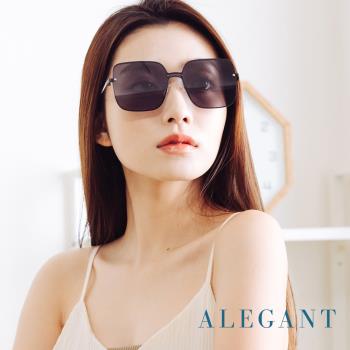 【ALEGANT】韓系時尚復紗黑鑲嵌方框墨鏡│UV400太陽眼鏡│杜夢灣的巡航晚宴