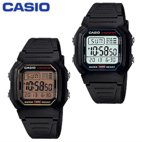 【CASIO 卡西歐 電子錶系列】當兵/學生指定款/防水100米/LED照明(W-800H W-800HG)兩色