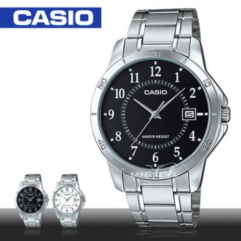 【CASIO 卡西歐】商務型錶款 不鏽鋼數字指針 石英男錶(MTP-V004D-1B)