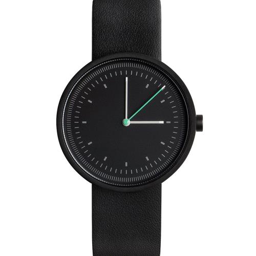AÃRK 經典時光旅人真皮革腕錶 -質感黑/36mm